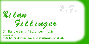 milan fillinger business card